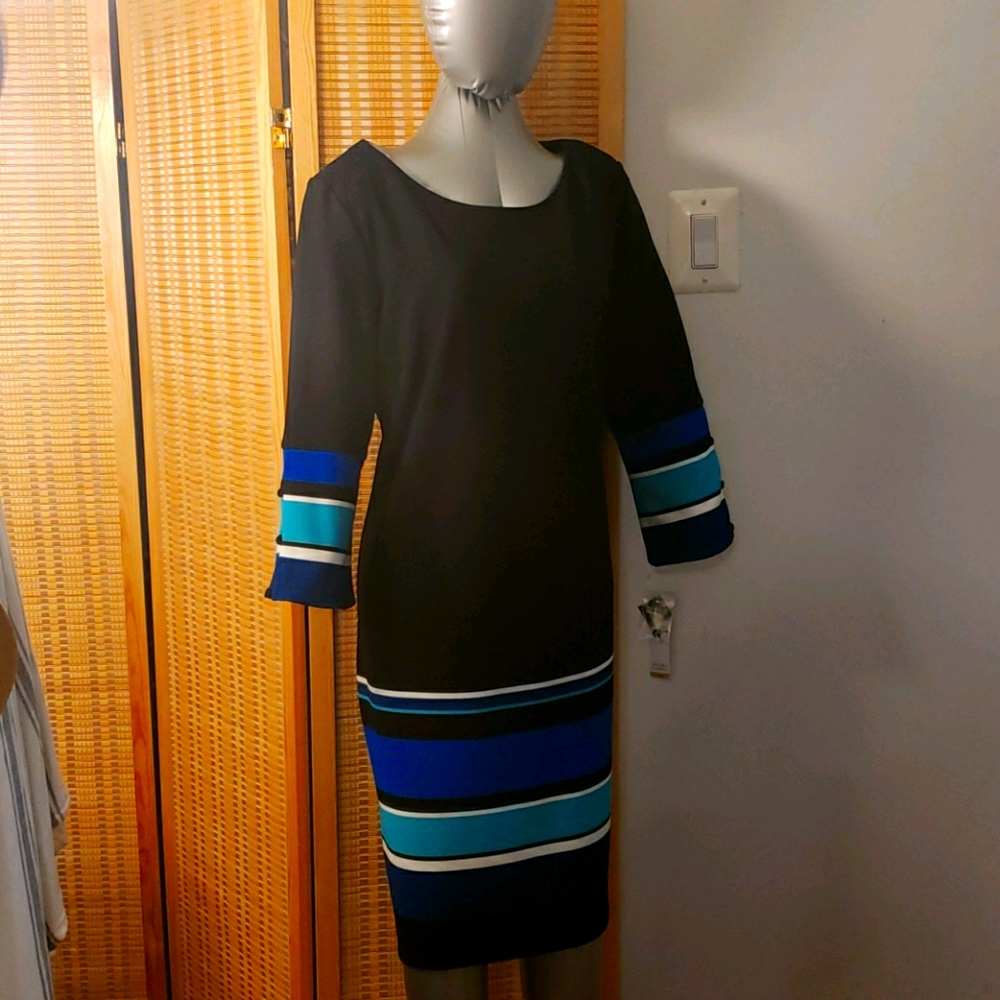 Sandra Darren Black Sheath Dress sz 14
